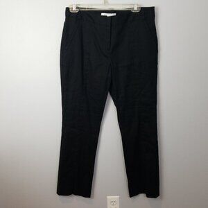 Diane Von Furstenberg Black Carissa Linen Ankle Pants 10